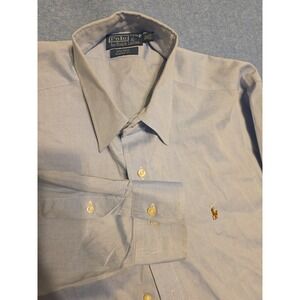Vtg Polo Ralph Lauren Shirt Men's Size XL Blue Andrew Classic Fit Long Sleeve